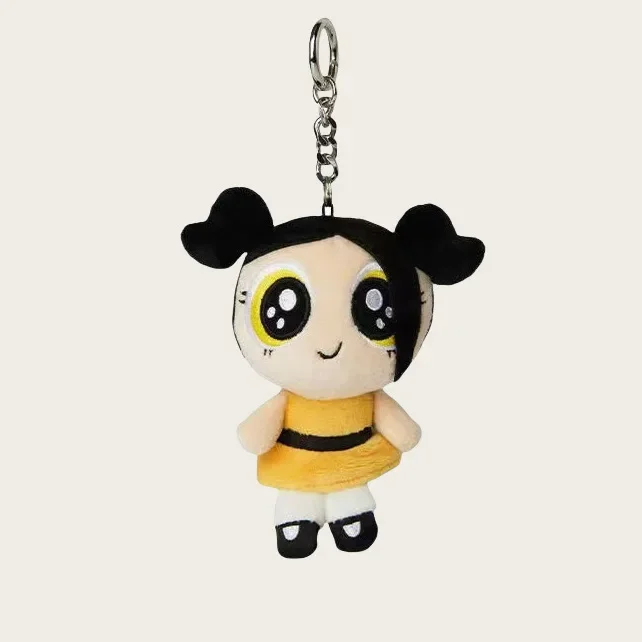 Cartoon-Anime-Schlüsselanhänger „The Powerpuff Girls“-Serie, Plüschtier, Kawaii-Charakter, niedliches Stofftier, Rucksack-Schlüsselanhänger, Geschenk für Mädchen – Detail 6
