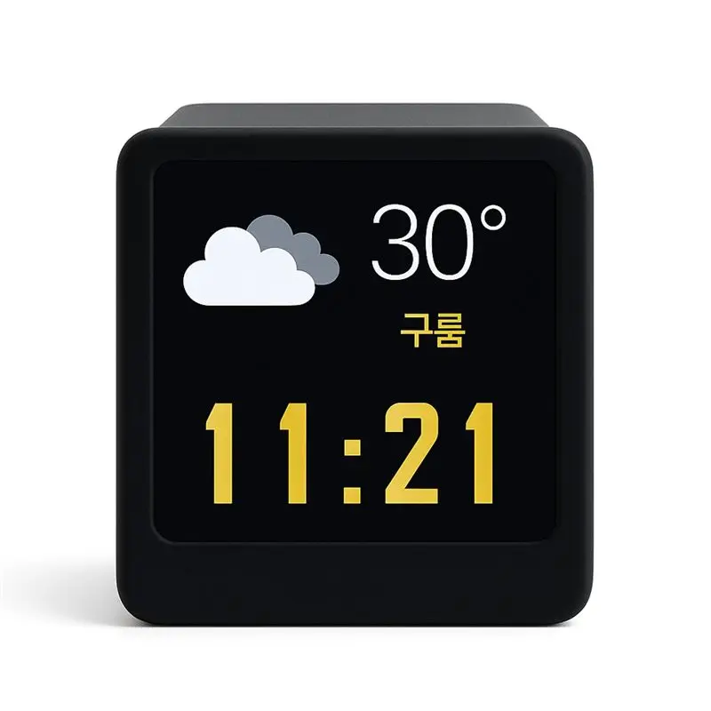 

ABVC Smart Wifi Weather Station With Temperature Humidity Time Alarms Clock Portable Desktop Display Korean Design Decoration A