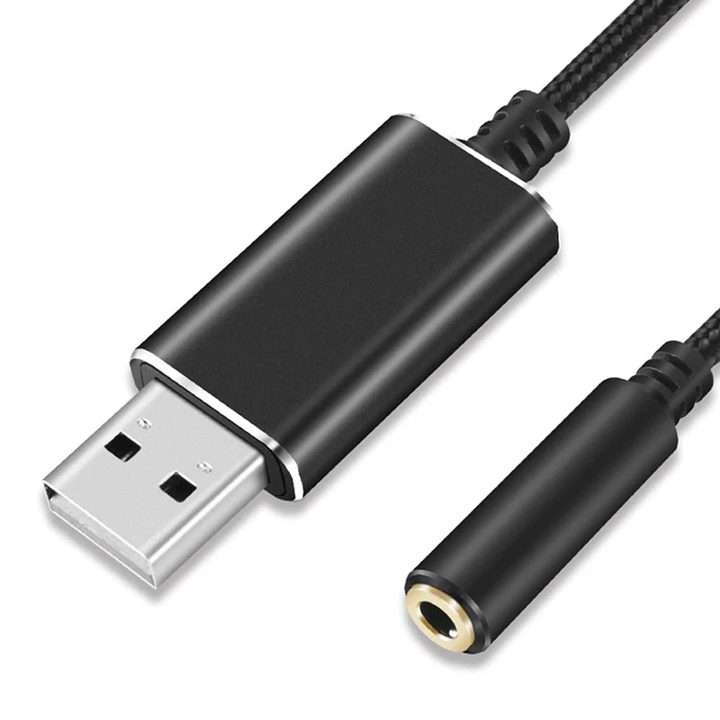 USB To 3.5Mm Jack Audio Adapter With 3.5Mm Headphone And Microphone Jack For Windows, For Mac, For PS4, For PC/Laptops