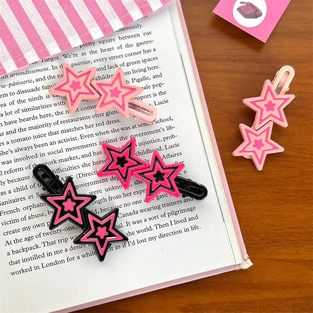 5Pcs Sweet Cool Wind Star Series Hairpin ins Spicy Girl Bang Hairpin Side Clip Headwear Clip Duck Mouth Clip