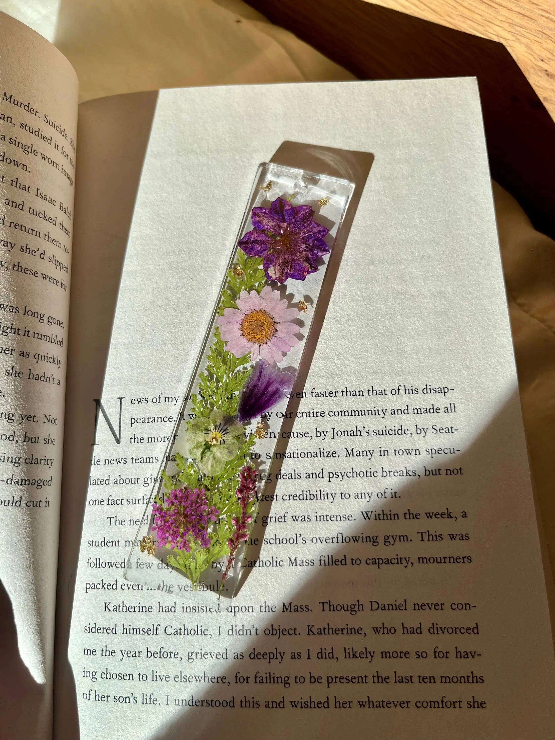 Dried Flower Bookmark - Marque-pages en résine faits à la