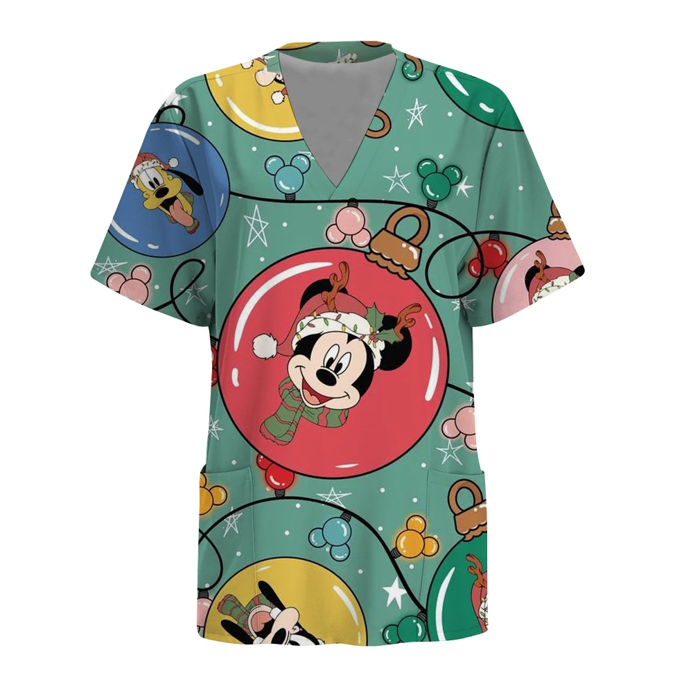 

Распродажа, рождественская серия Disney с принтом Микки Мауса, скрабы для доктора и медсестры, топы, клиническая спецодежда для операционной, Clinical Scr