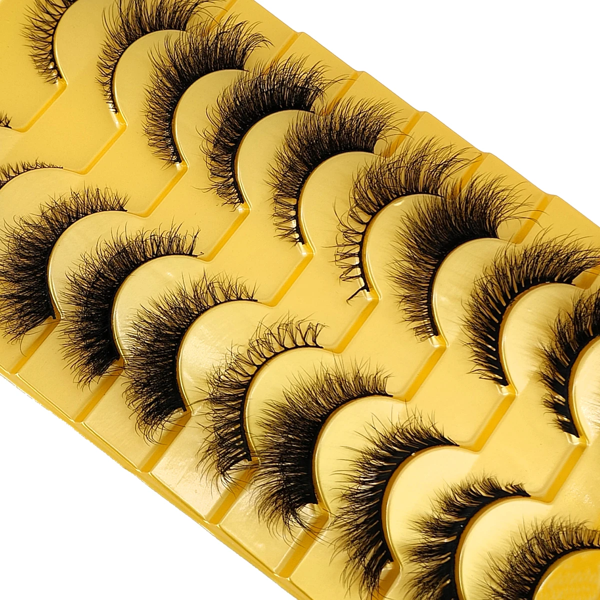 ขนตาปลอมแบบแมวตา 10 คู่ ขนตาปลอมมิงค์สังเคราะห์ ขนตาธรรมชาติยาวแบบมังก้า ขนตาปลายแหลม ขนตาปลอมสำหรับแต่งหน้า