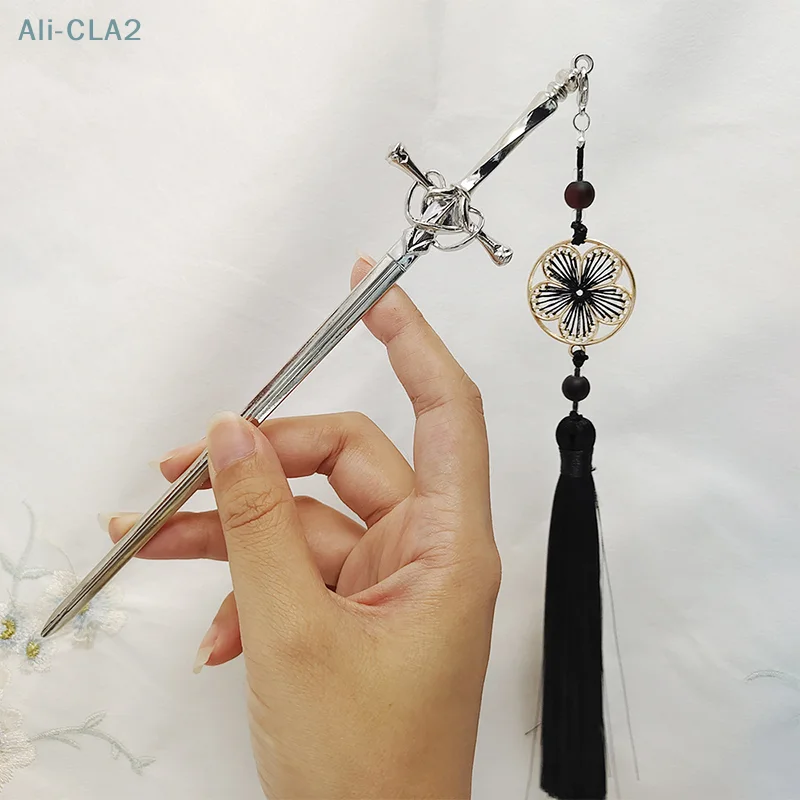 Женская заколка для волос с бахромой в старинном стиле Hanfu Warrior вогнутая форма головной убор вытягивающие волосы застежка для волос