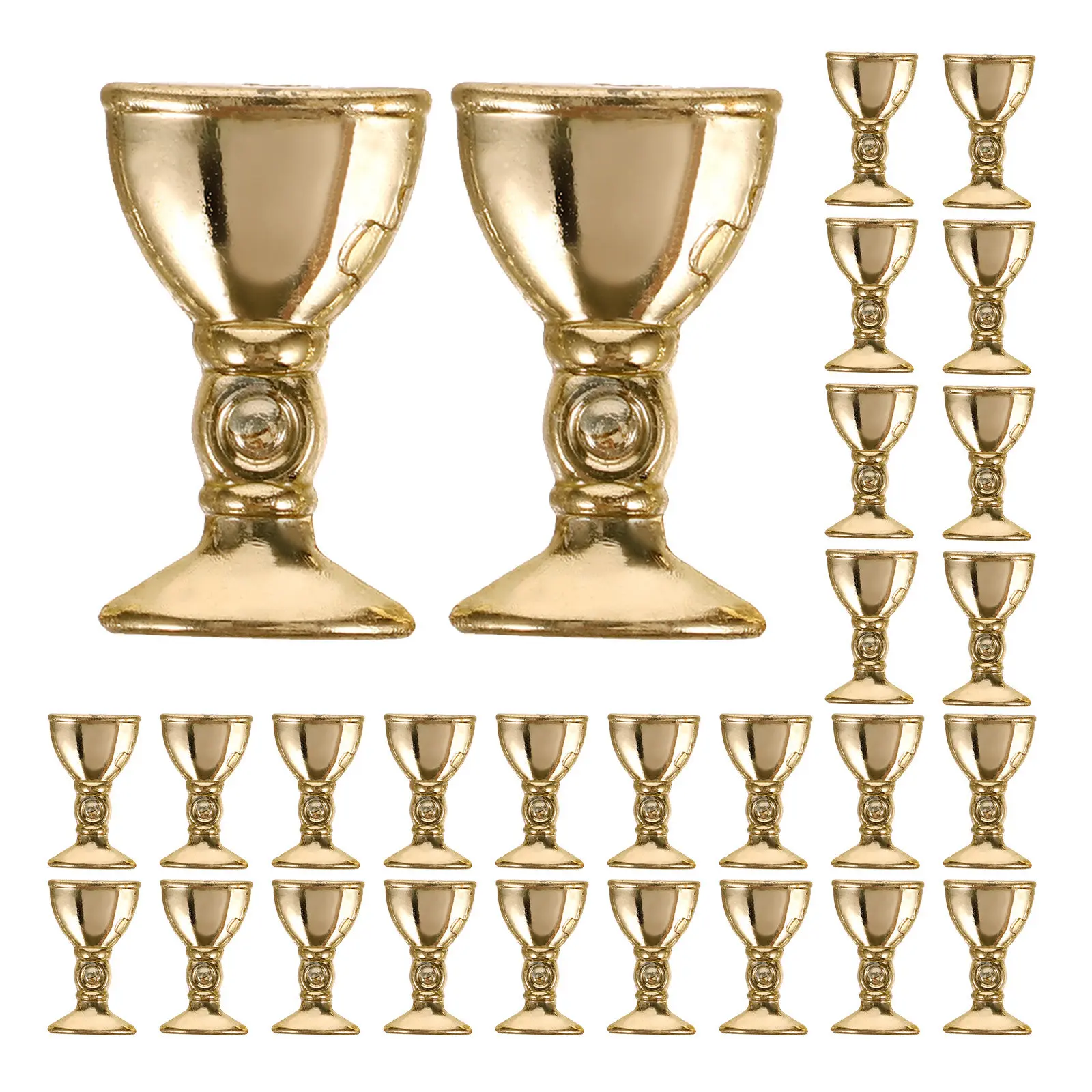 150Pcs Mini Gilded Church Offering Cups Vintage Decorative Cups Wedding Party Decorations Small Cup Accessories Miniature Props