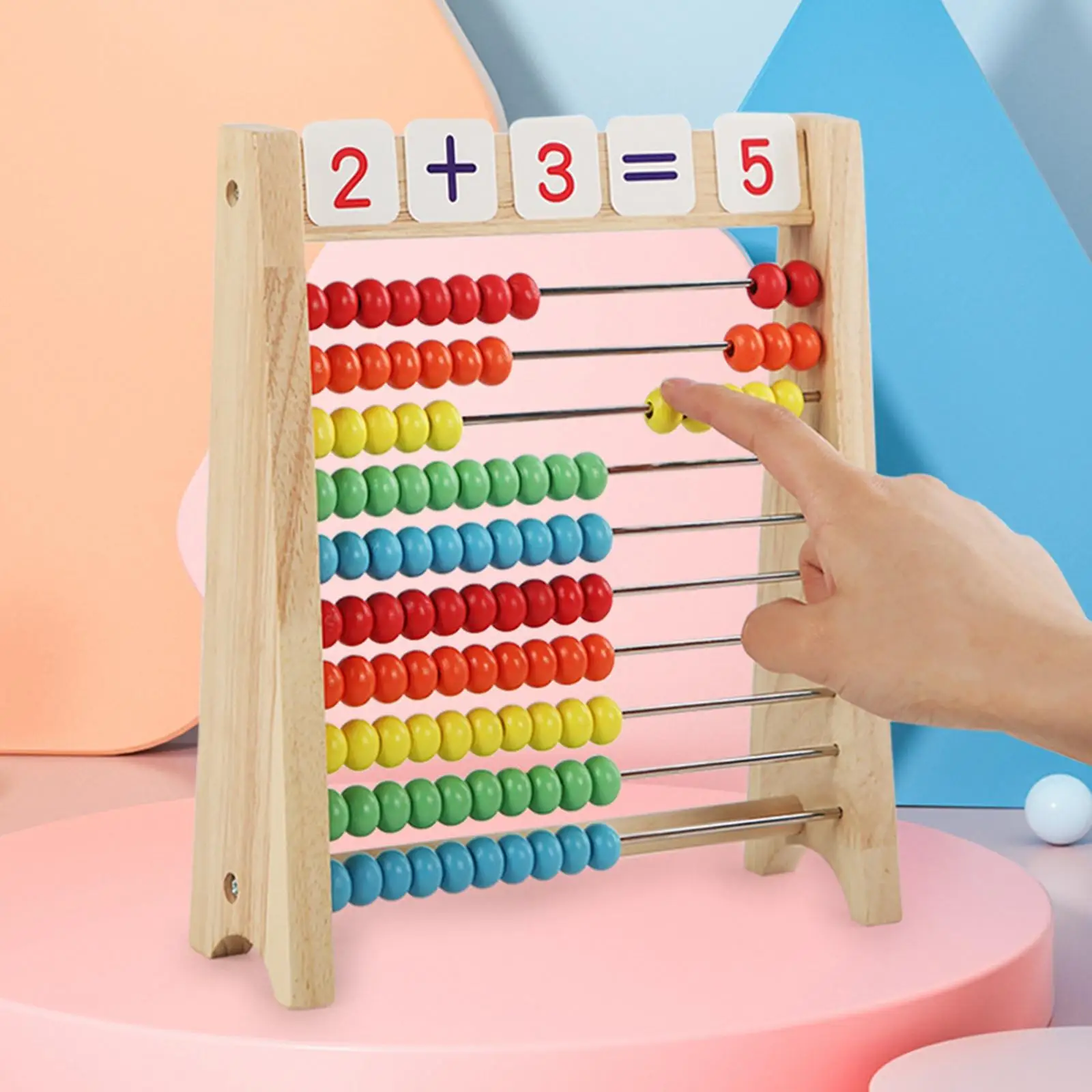 Learning Number Abacus Classic Wooden Math Game Toy for Elementary Preschool