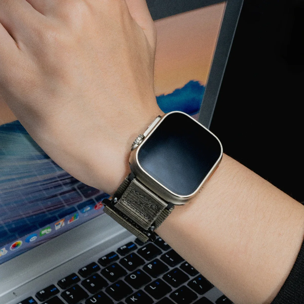 Нейлоновый ремешок для Apple Watch Ultra 2 Band 49 мм 44 мм 41 мм 45 мм 40 мм 46 мм 42 мм Тактический браслет для Iwatch Series 10 9 8 7 6 5 4 3