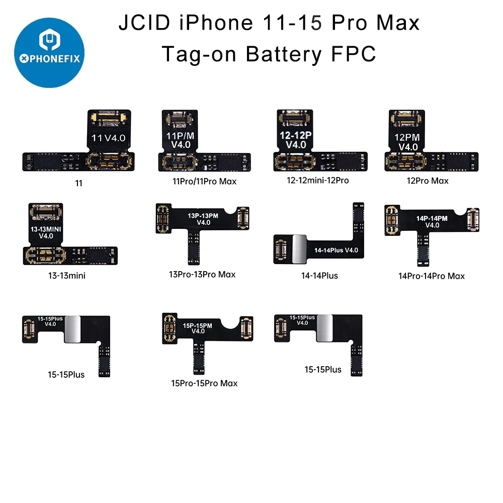 JCID 정품 Tga-on 배터리, FPC 수리 플렉스, IPhone11-15PM 건강 경고 배터리 외부 교체 케이블, V1SE V1S PRO