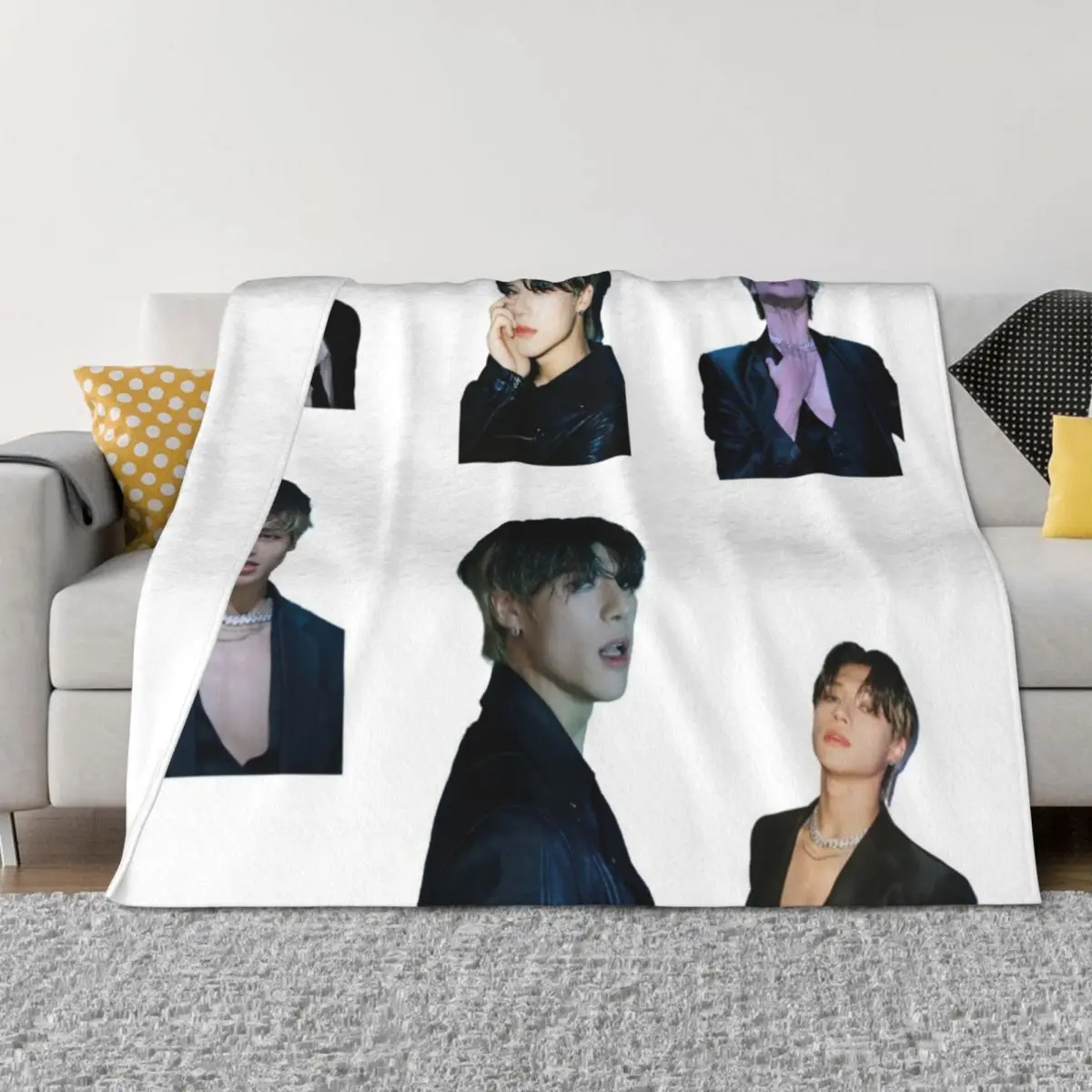 

wooyoung,ateez bad dance cover Throw Blanket Warm Soft Plush Plaid For Baby Designers Blankets