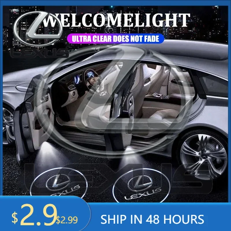 

2026 Hot Car Sticker For Lexus F SPORT ES RX NX LS UX LM LX GX LC RZ IS CT Car Door LED HD Welcome Courtesy Shadow Projector Lam