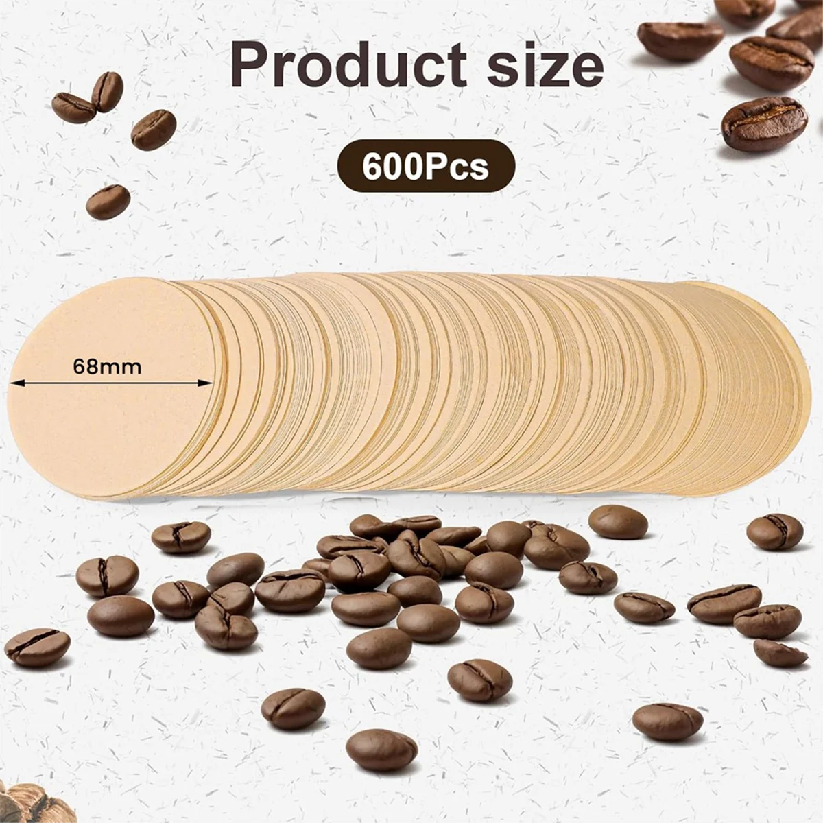 600pcs Replacement Coffee Filter Paper Coffee Filter Disposable Paper Filters for Espresso Maker Moka Pot Filter Paper-A70Z