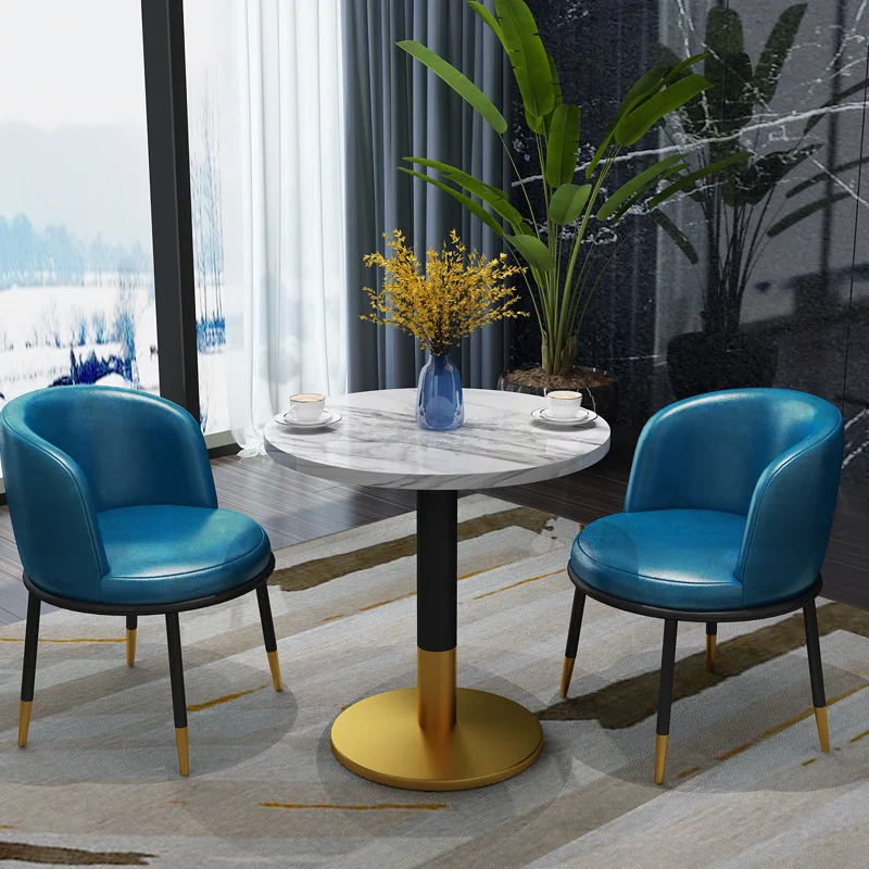 Simple Negotiation Table And Chair Combination Light Luxury Reception Sales Office Rest Area Business Meeting Table Milk Tea Sho