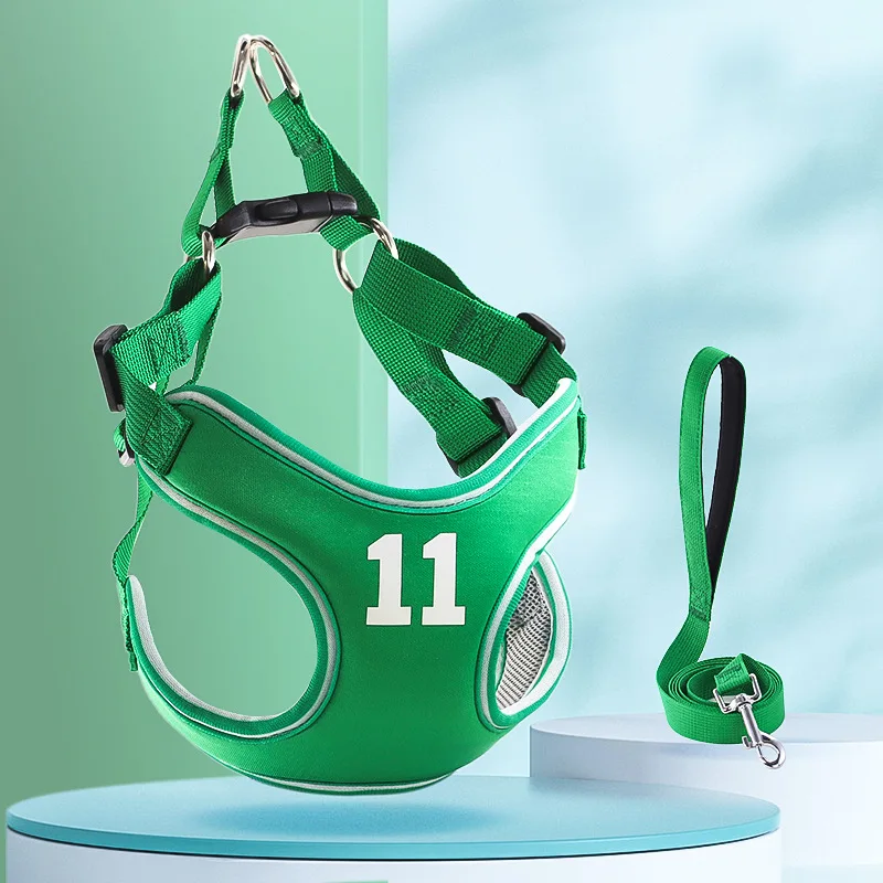 

Спортивная шлейка для собак с защитой от побега, комбинированный поводок для маленьких и средних собак, прочный светоотражающий жилет для домашних животных для использования на открытом воздухе, товары для домашних животных