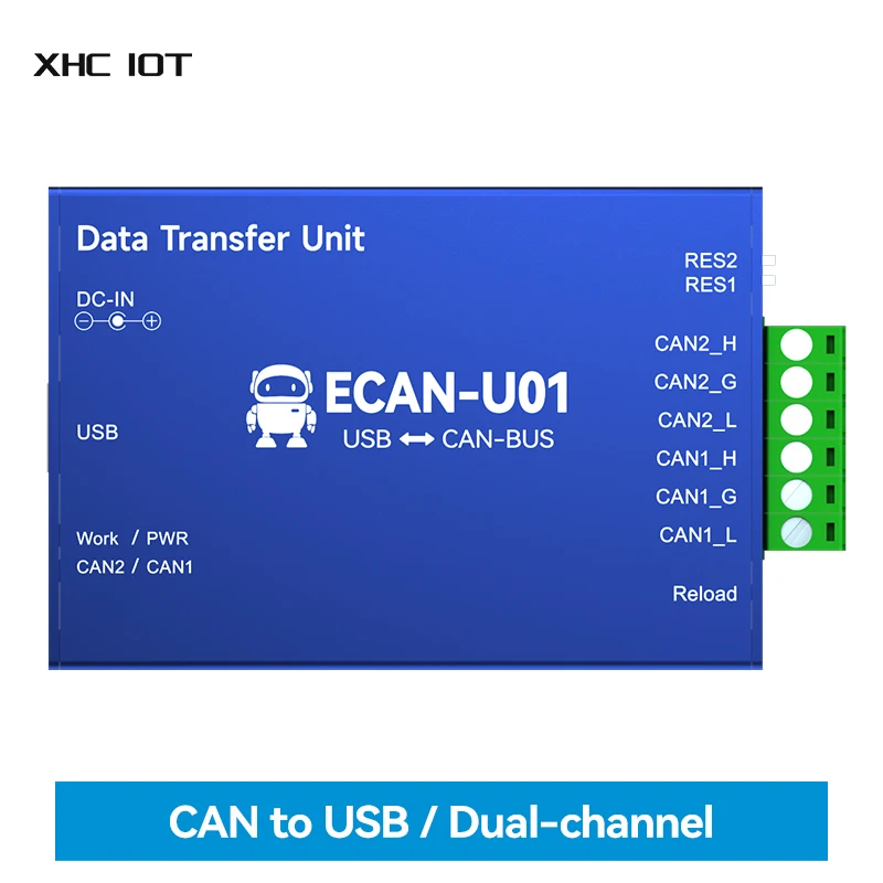 CAN2.0 Debugger CAN to USB Converter Bus Analyzer XHCIOT ECAN-U01 CAN-BUS Bidirectional 2-Way Isolated Transceiver USB2.0