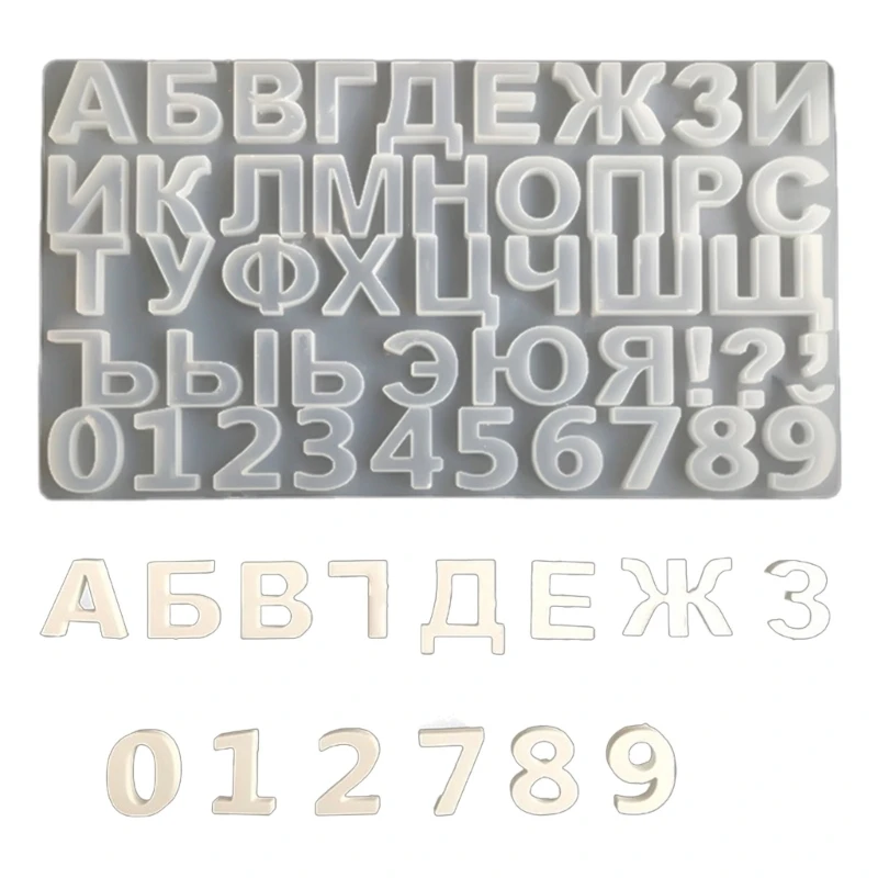 Easy to Use Resin Mold Easy to Clean Silicone Jewelry Mold Russian Alphabets Number Shaped Mould for DIY Enthusiasts Dropship