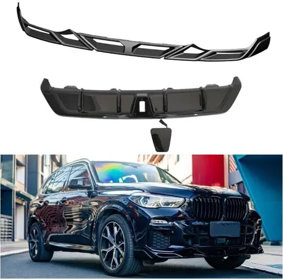 

For BMW G05 X5 2019 2020 2021 2022 2023 ABS Black Knight Bumper Splitters Front Lip Rear Diffuser Spoiler Body Kit