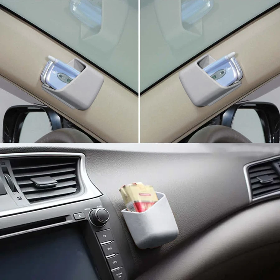 2Pcs Universal Car Auto Sunglasses Organizer Eyeglasses Glasses Holder Accessories Phone Organizer Storage Boxes Holders Pocket image 4