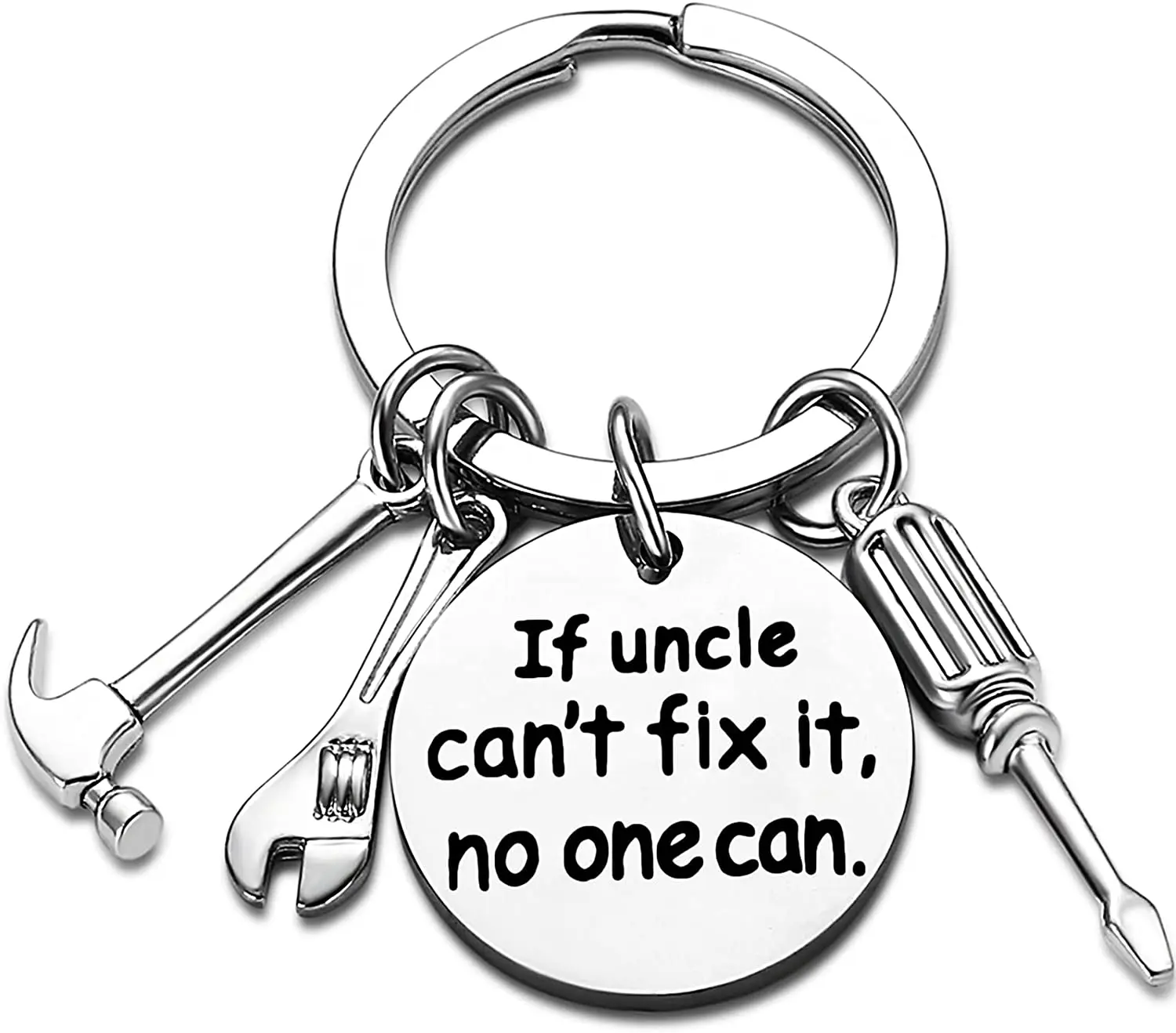 Grandpa Keychain Granddad Gifts From Grandson Granddaughter Christmas Gift Keyring(If grandpa can\'t fix it,no one can)DIY Custom