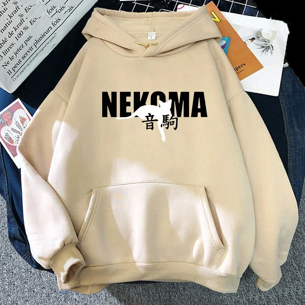 Hot Sale Japanese Anime Haikyuu NEKOMA Hoodies Men Women's Sweatshirts Harajuku Oversized Autumn Winter Streetwear Boys Girls Pu