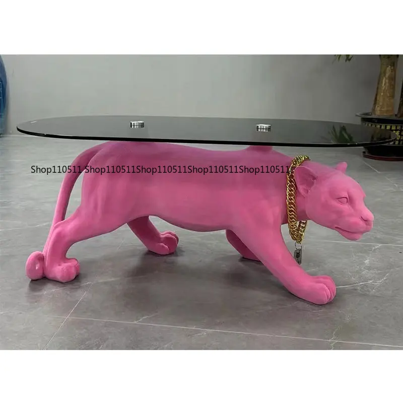 Designer modern light luxury minimalist advanced glass edge table simple table small coffee table animal living room