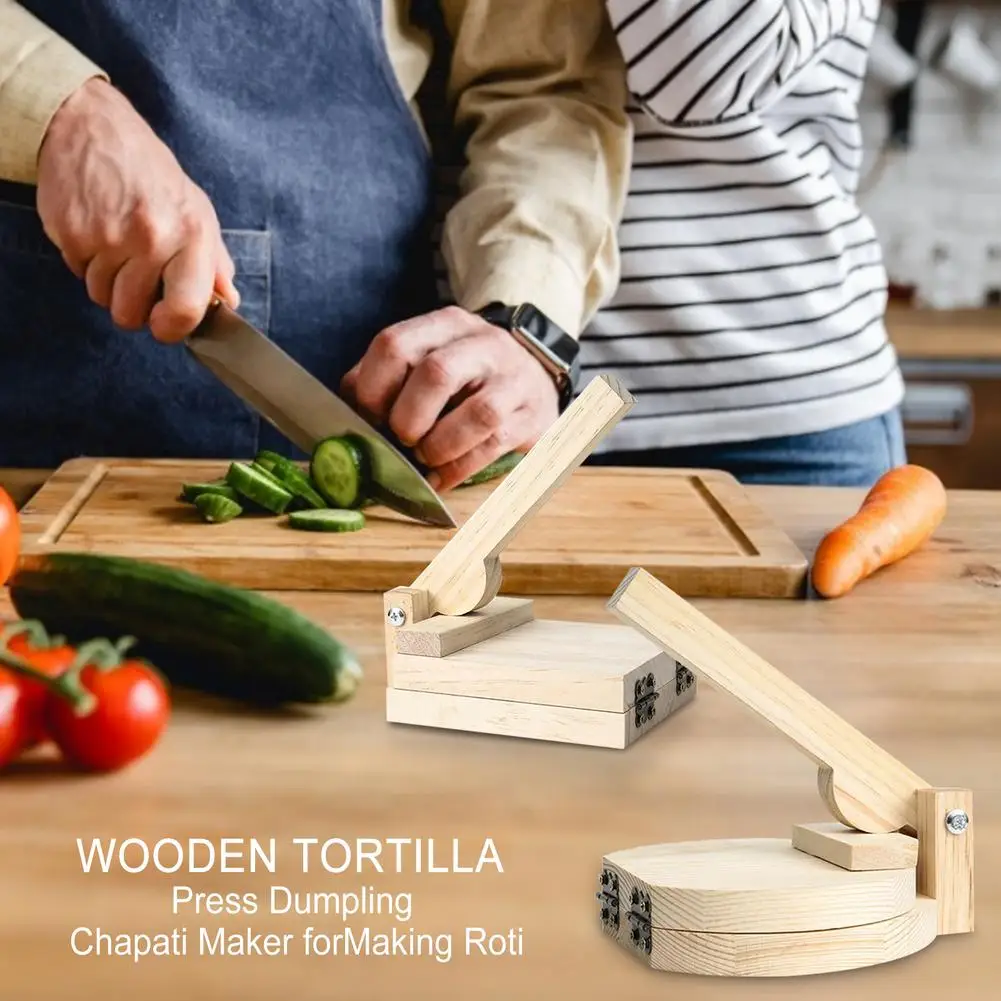 Wooden Tortilla Press Dumpling Chapati Maker For Making Roti Corn Cake Maker Kitchen Gadget Bakeware Pie Tools For Making Arepas