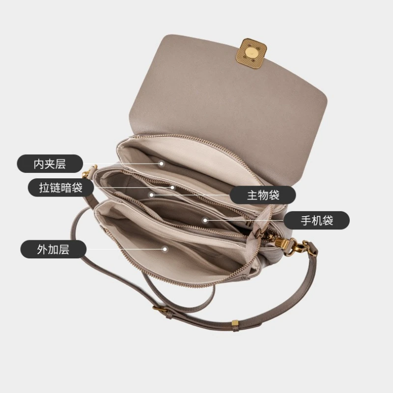 2026 New Autumn Winter Genuine Leather Luxury Brand Women's Tote Bag Elegant Commuter Large Shoulder Armpit Crossbody Bag