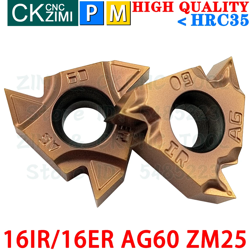 16IR AG60 ZM25 16ER AG60 ZM25 Insertos de carburo de Insertos de torneado roscados de rosca externa interna Herramientas Herramientas de torno de metal 16IR/16ER AG 60 para portaherramientas de rosca SNL SNR SER SEL