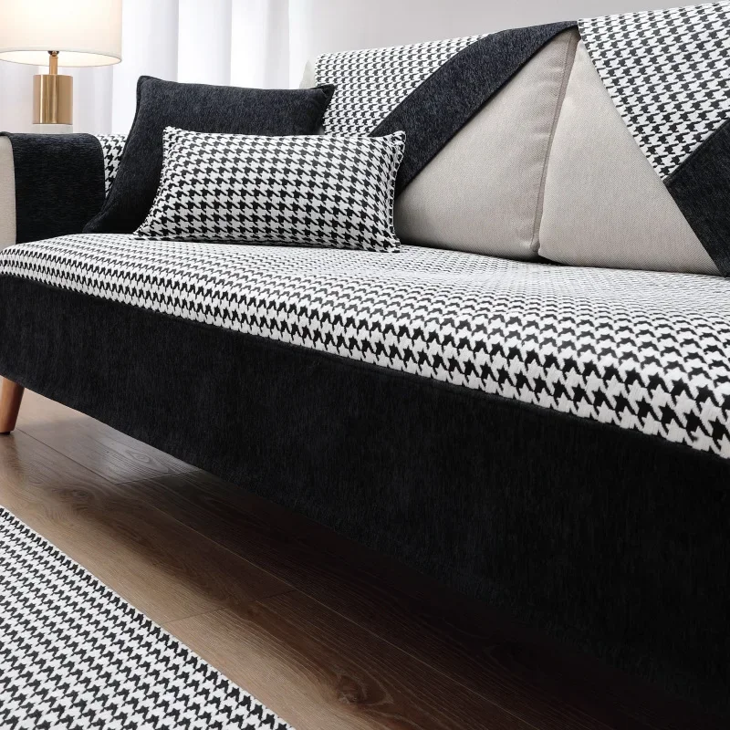 

Europe Luxury Black Sofa Cover for Living Room All Season Universal Sofa Cushion Couch Cover Sofa Towel Seat Pad Multi-size
