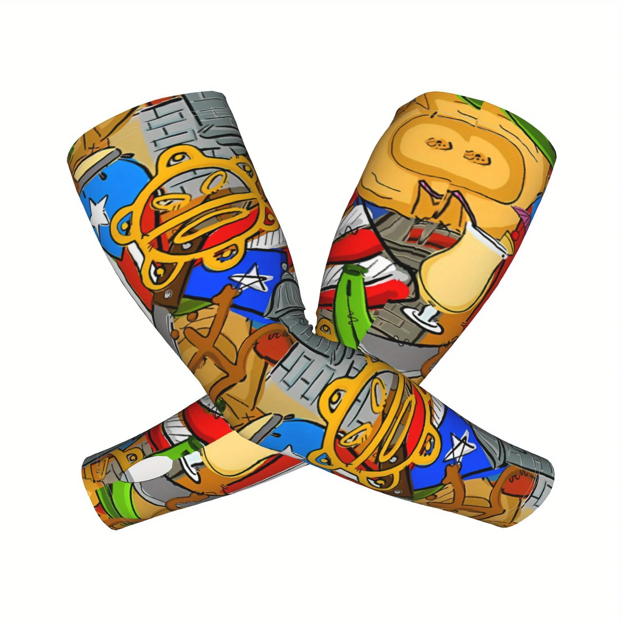 

Fiebre Boricua Sleeve Puerto Rico Decorations Crescents Cultural Symbols Elastic Cuffs for Secure Fit Sports Casual Wear