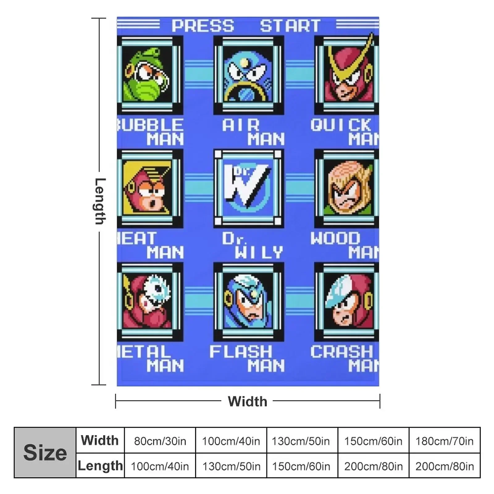 Mega Man 2 - Stage Select Throw Blanket Bed covers Quilt Beautifuls Decorative Sofas Heavy Thins Blankets