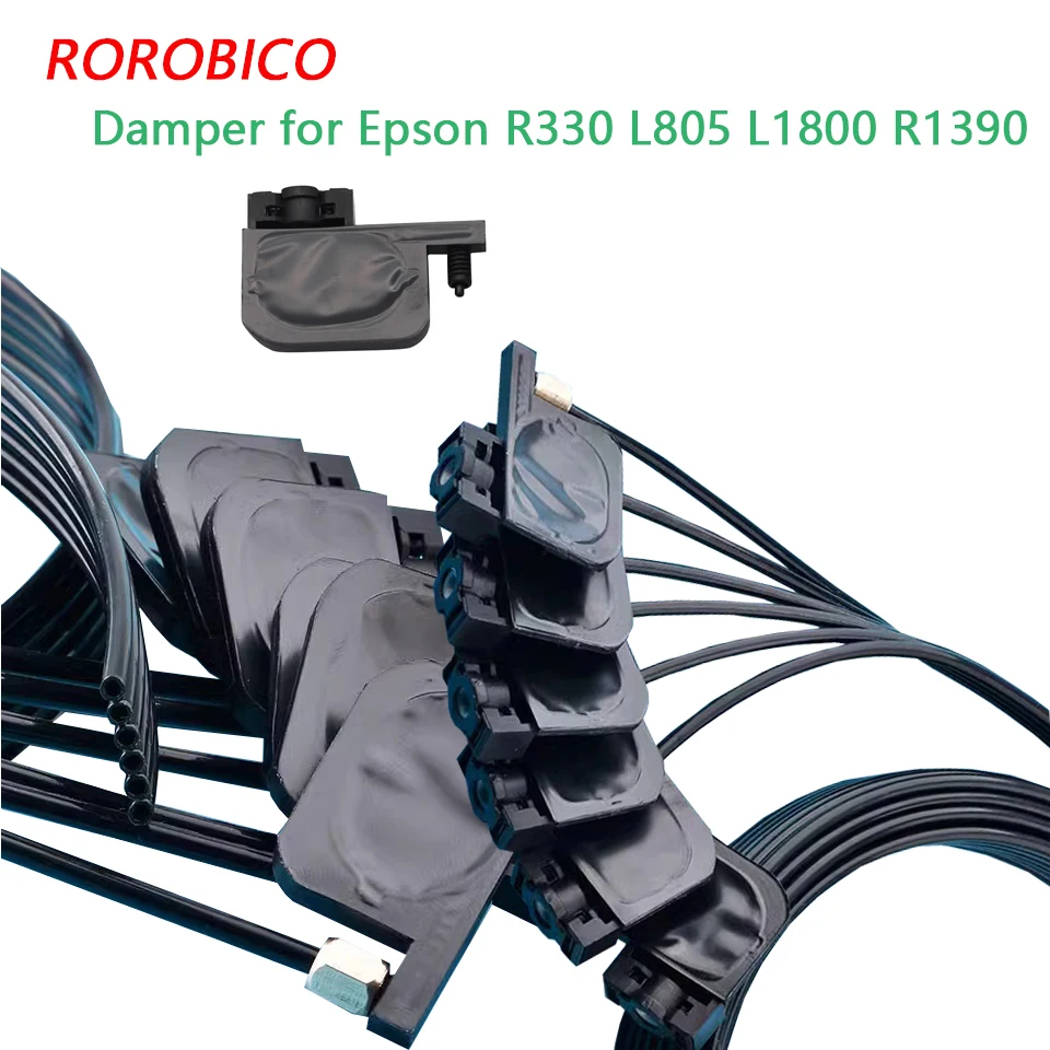 6 peças linha/cor tubo de tinta mangueira linha 1m com uv quadrado pequeno amortecedor parafuso porcas oring para epson r330 t50 l805 l1800 r1390