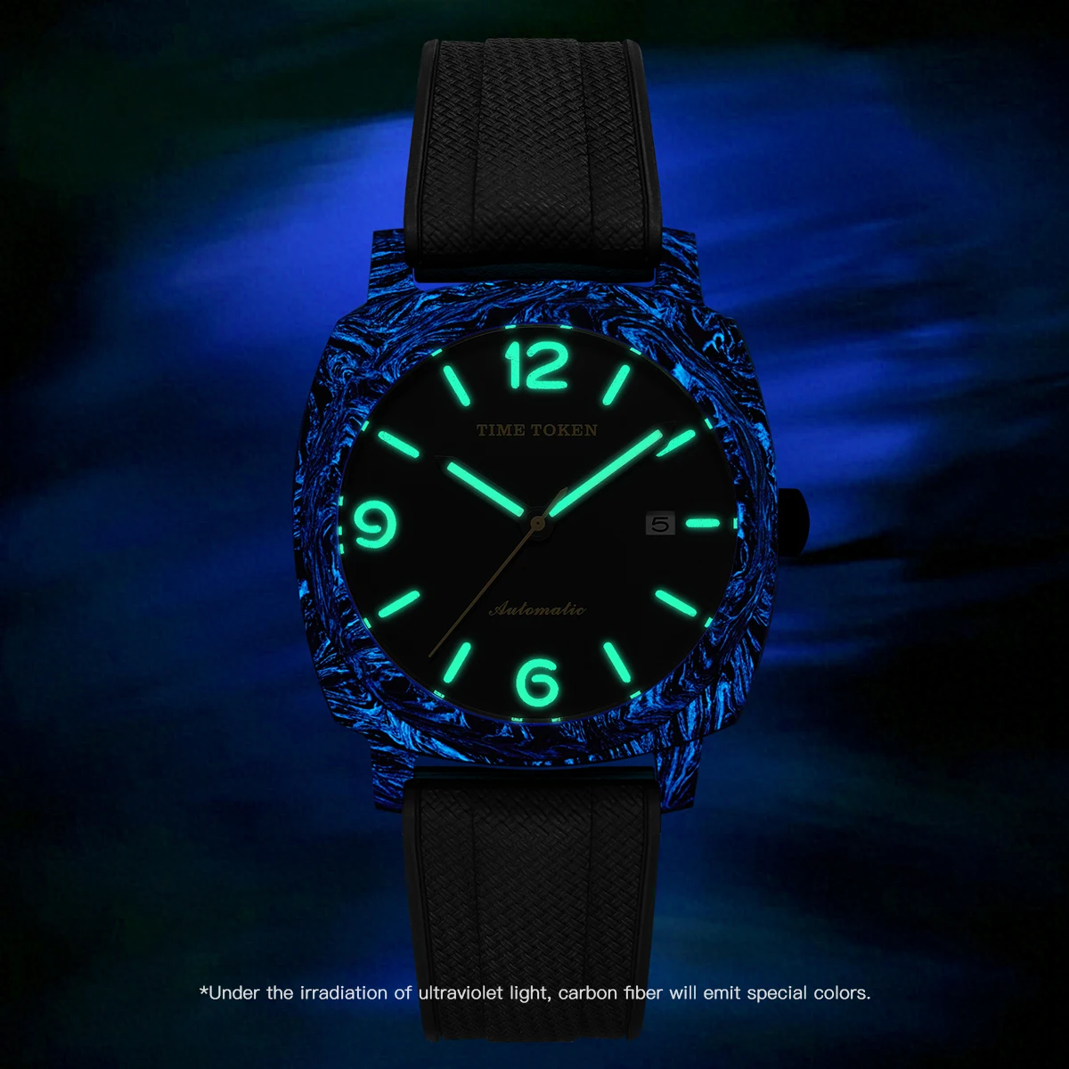 

Мужские часы из углеродного волокна, японский механизм MIYOTA 8215, светящиеся водонепроницаемые наручные часы, 40 мм, автоматические часы с календарем, reloj