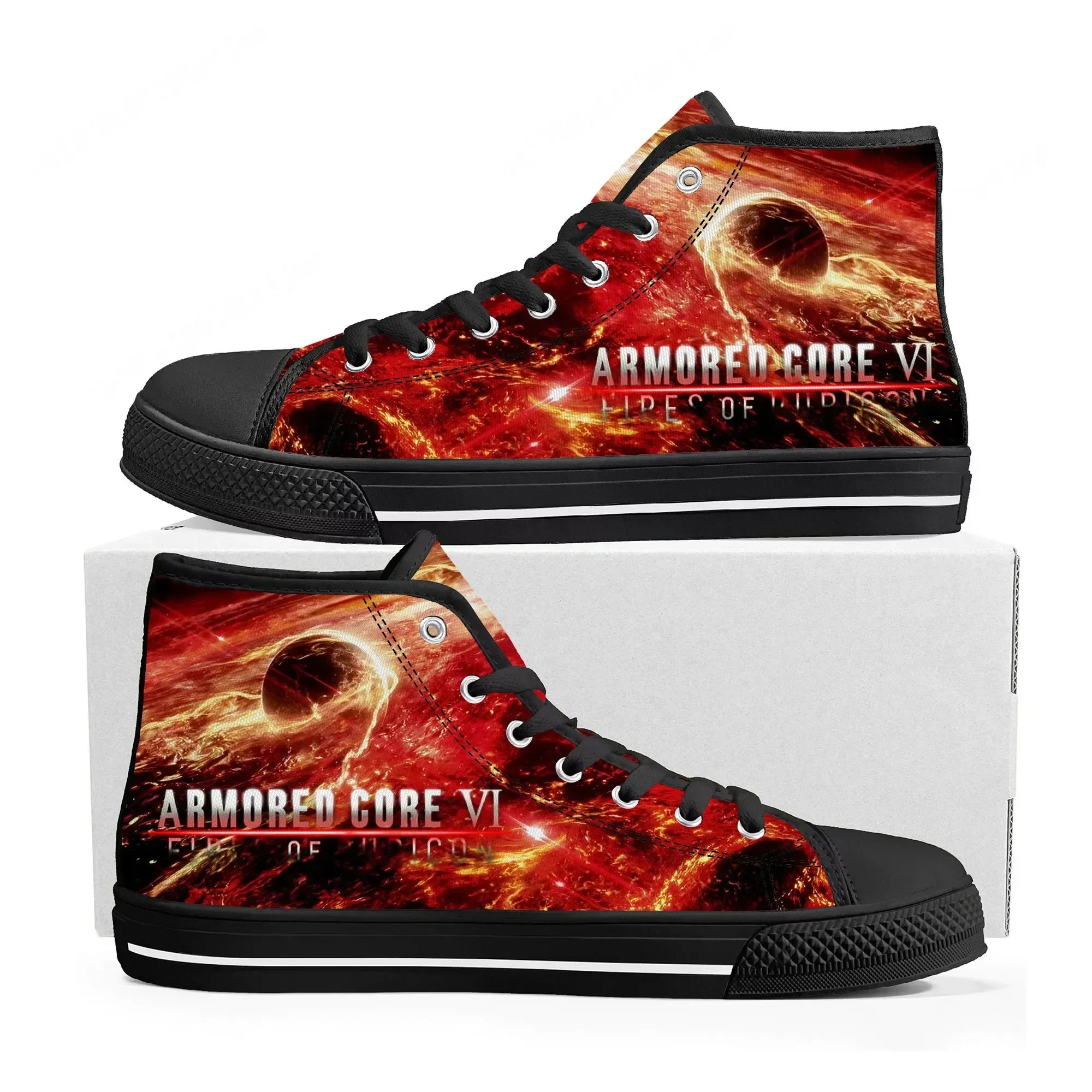 Armored Core VI Fires of Rubicon High Top Sneakers Cartoon Game Men Women High Quality Canvas Sneaker Custom Built Couple Shoes