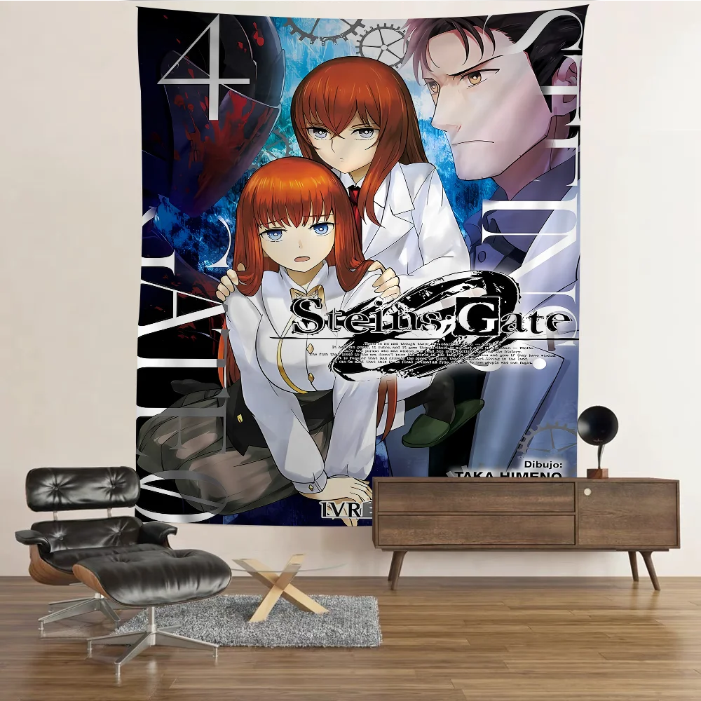 Steins Gate Hanging Bohemian Tapestry Hanging Tarot Hippie Wall Rugs Dorm Japanese Tapestry