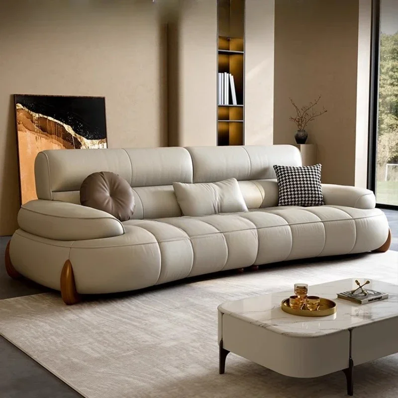 Classic White Living Room Sofas Minimalist Sleeping Modern Leather Sofa Lounge Luxury Soft Couch Wohnzimmer Furniture For Home