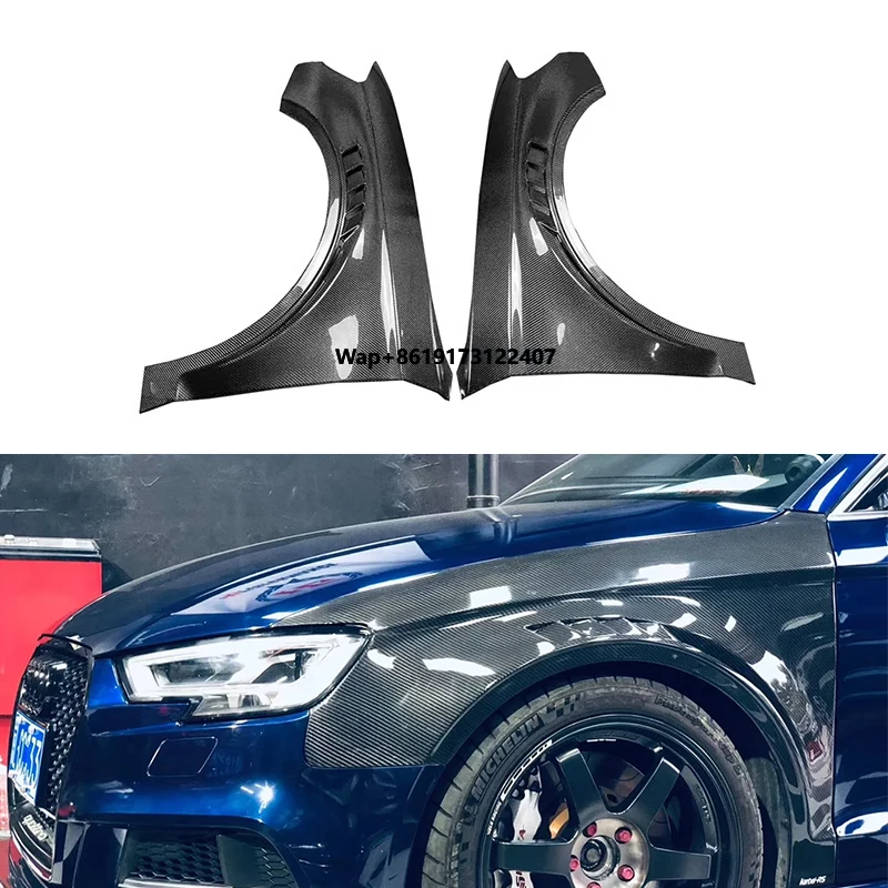 

BENSNEES Customized Black Car Front Side Real Carbon Fiber Fender for A3 S3 8V 2018 Carbon Fibre Fender Upgrade
