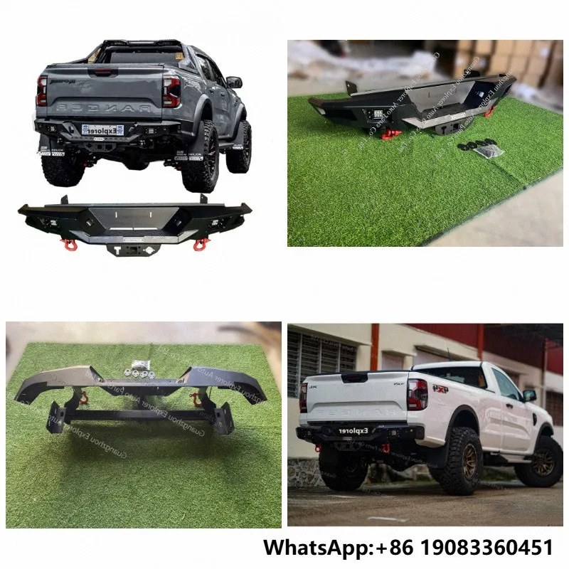 Car Rear Bumper for Ranger T9 With Led Lights Shackle Auto Body System for Ranger Steel Bumper