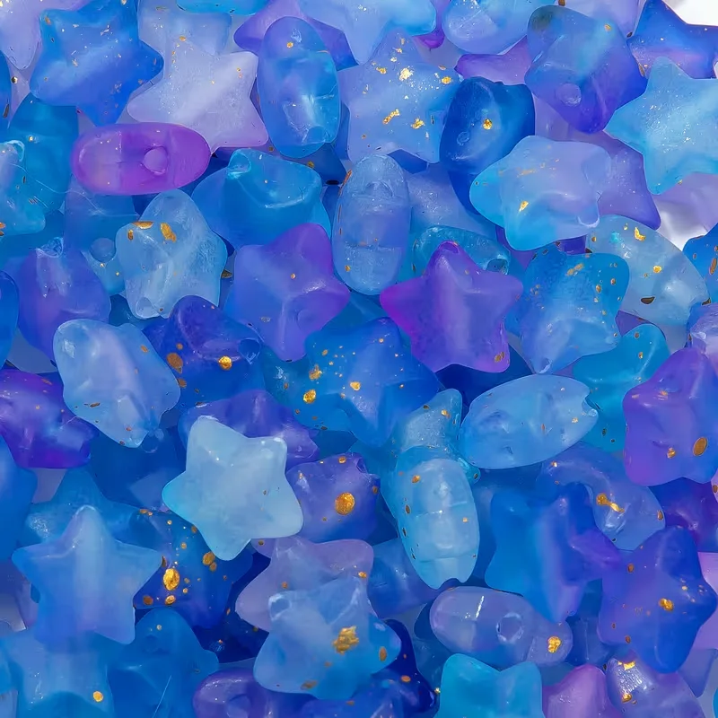 10 mm, 152/302 Stück, blaue und violette Pentagramme zum Selbermachen, können zur Herstellung von Armbändern, Halsketten und anderem Schmuck verwendet werden. – Detail 6