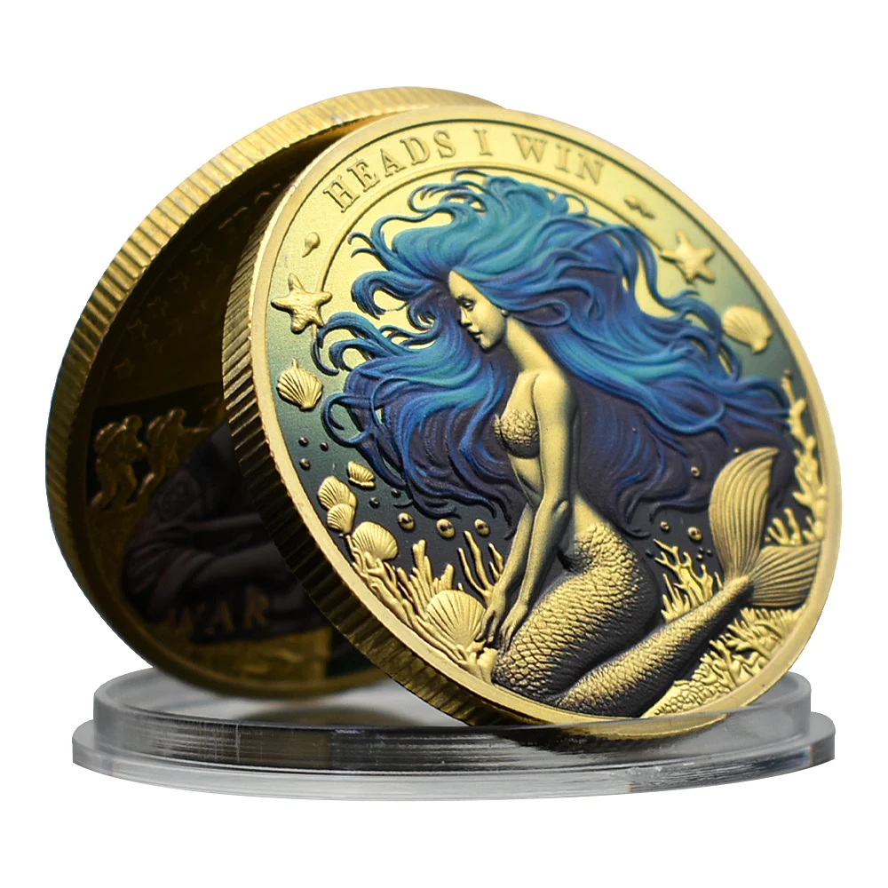 2024 New Exquisite Mermaid Decision Coin Head You Win, Tail You Lose Metal Crafts Challenge Coin Collection Commemorative Gift - Image 2