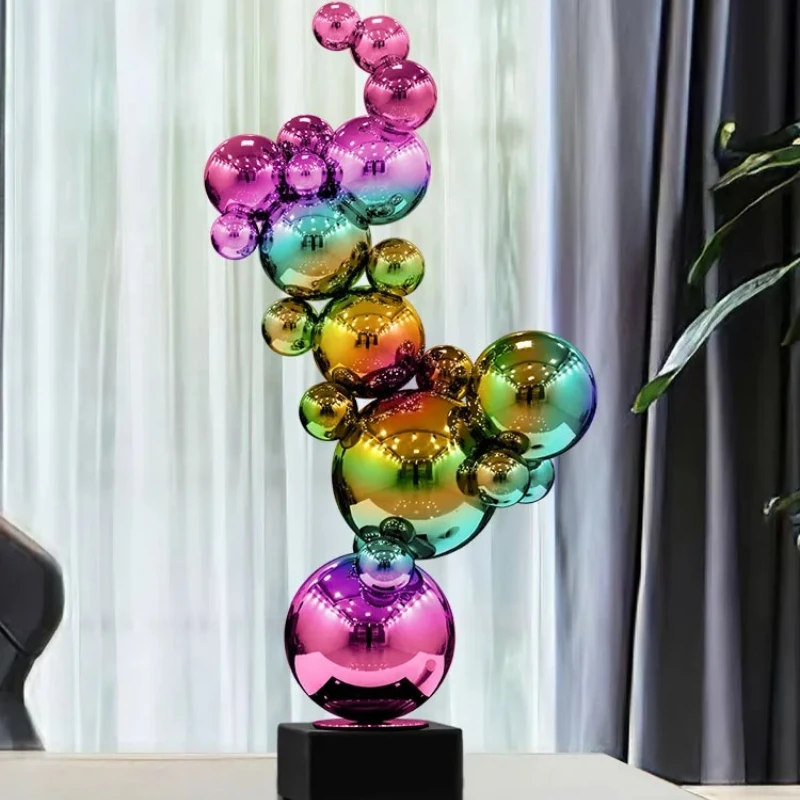 Abstract Art Statue 69cm Home Decor Living Room Desktop Decoration Stainless Steel Sculpture New Year Decoration Gift Ornaments