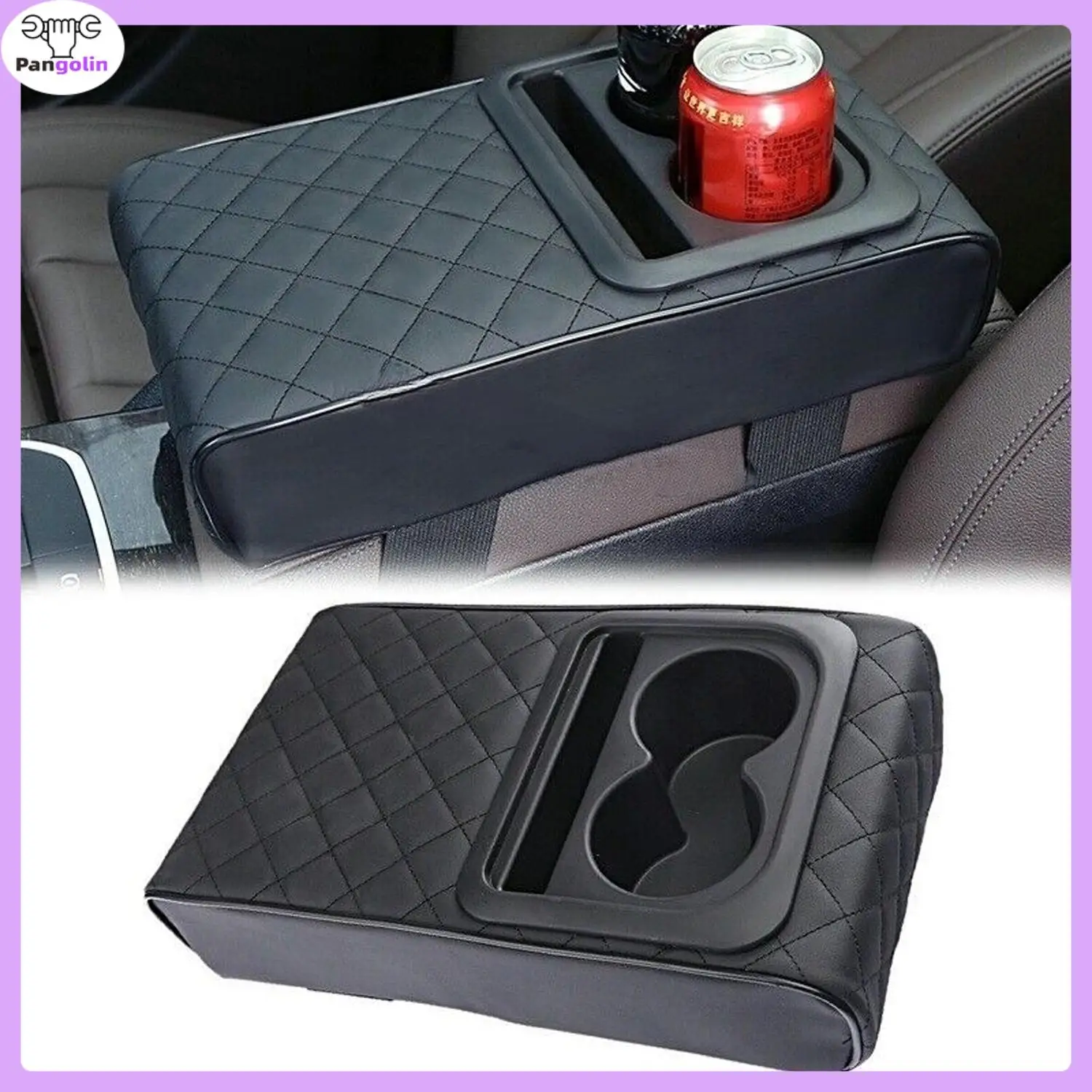 

1pc New Black Armrest Pad Center Console Box Cushion Protector Cover Accessories For Car