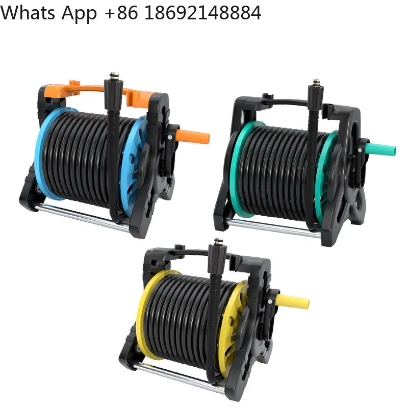 Car washing machine water pipe rewinder, high pressure water pipe storage rack