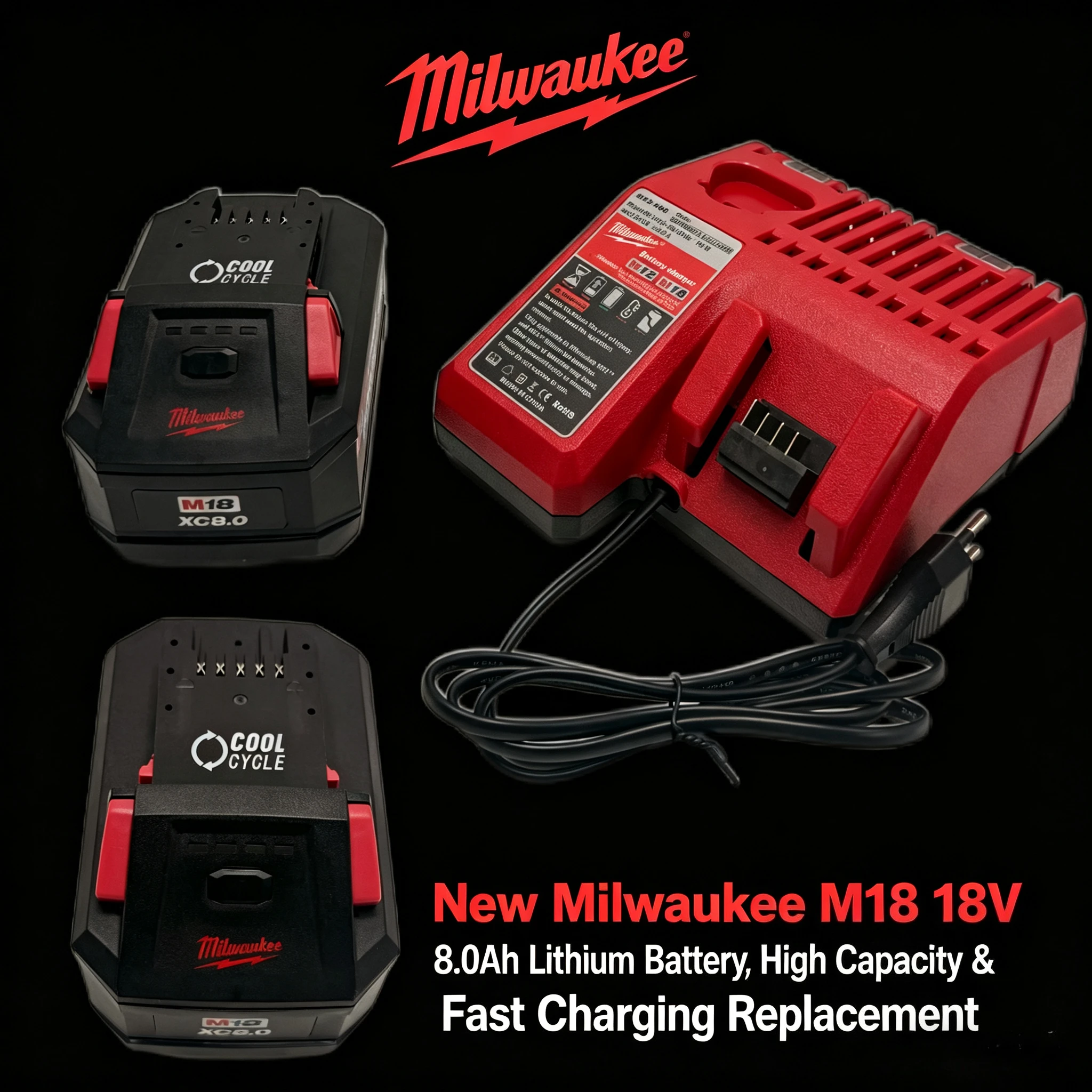 

Новая аккумуляторная батарея Milwaukee M18 18В 6.0Ач 8.0Ач, надежный и эффективный источник питания для всех беспроводных электроинструментов серии M18