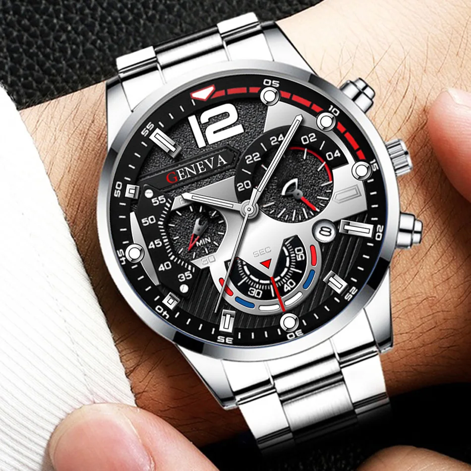 Luxury Men Watch Fashion Stainless Steel Watch Calendar Quartz Wristwatch Business Watch Man Clock Relogio Masculino