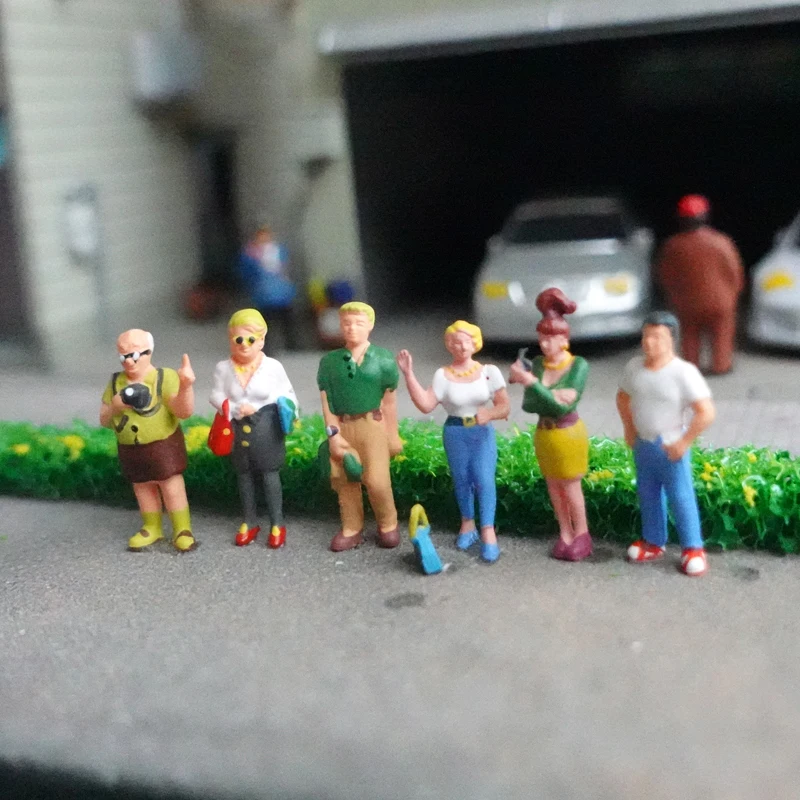 1/87 스케일 여행자 모델 미니어처 인형 장난감 키트 여행 캐릭터 모델 호 스케일 모델 기차 모래 테이블 레이아웃