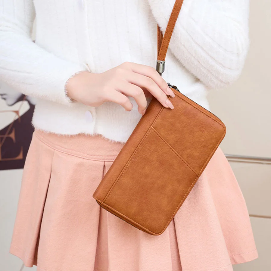 جديد جواز سفر كليب المحفظة النساء والرجال متعددة الوظائف بولي Leather الجلود بطاقة Holde تتفاعل مكافحة سرقة الضرب محافظ حقيبة التخزين #3