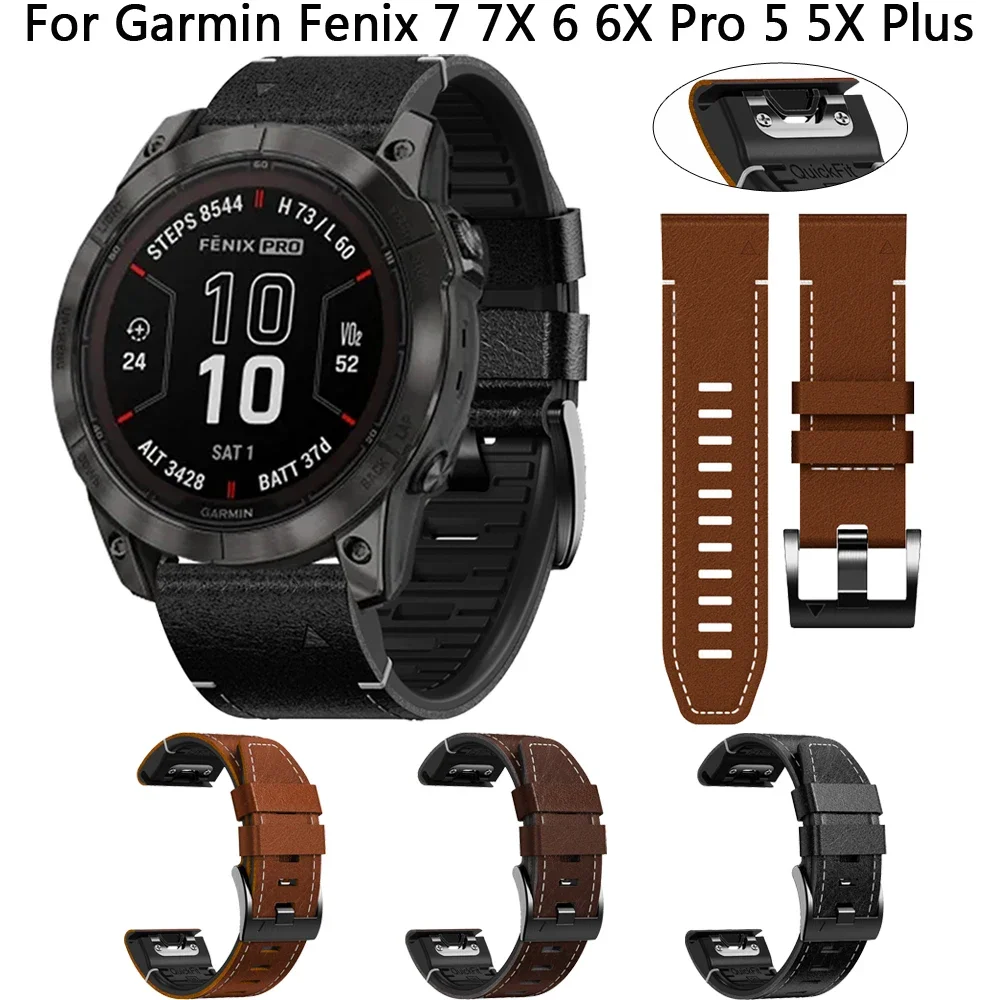 Ремешок Quickfit для Garmin Fenix 7 7X 6 6X Pro 5 5X Plus 3HR 945, кожаный силиконовый ремешок для часов, 26 мм 22 мм, тактический Браслет Bravo Mk2i