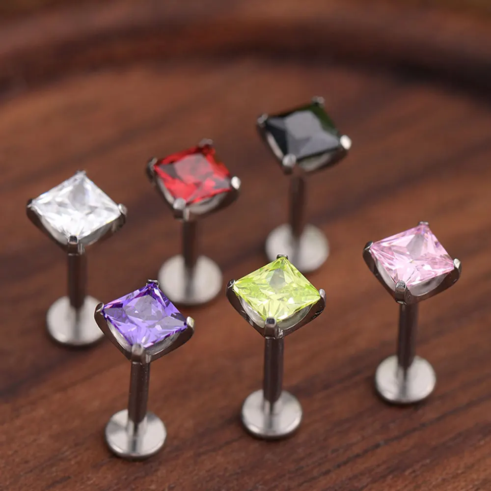 Colorful Summer G23 Titanium Piercing 16G Nose Stud Earrings Sexy Labret Ear Cartilage Helix Tragus Rings Fashion Body Jewelry