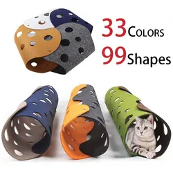 99 Formas Splicing Cat Tunnel Feltro Pom Ninho Deformável Gatinho Toy Tubo Dobrável Casa DIY Interativo Pet Pusscat Camas Mats