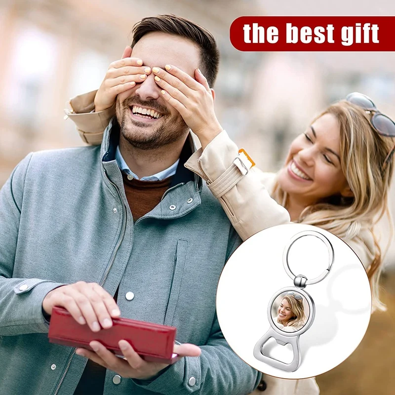 10 Pcs Sublimation Blank Keychains Sublimation Metal Bottle Opener Blank Key Ring Aluminum Heat Transfer Keychain